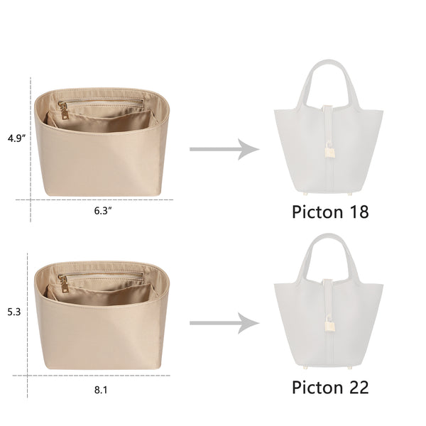 ZTUJO Picotin 18 Organizer Hermes, Picotin bag insert, Luxury Purse  Organizer Insert Silky Smooth Fits picotin 18 Picotin (Brown) :  : Fashion