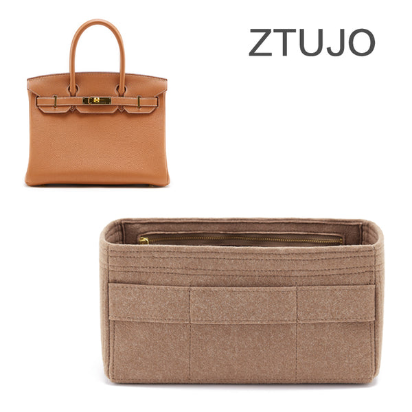 Double-Zip Style Suedette Handbag Organizer for Birkin 30, Birkin