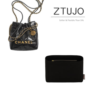  Lckaey Purse Organizer Insert for chanel 22 bag organizer  insert reissue handbag with Side Zipper Pocket 2001black- M : Clothing,  Shoes & Jewelry