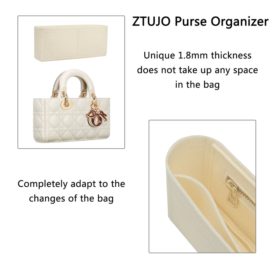 Purse Organizer Insert for Handbags, Silk Purse Organizer with Zipper, Silky Smooth, Bag Organizer for Speedy Neverfull Tote,onthego,Artsy, 6 Sizes