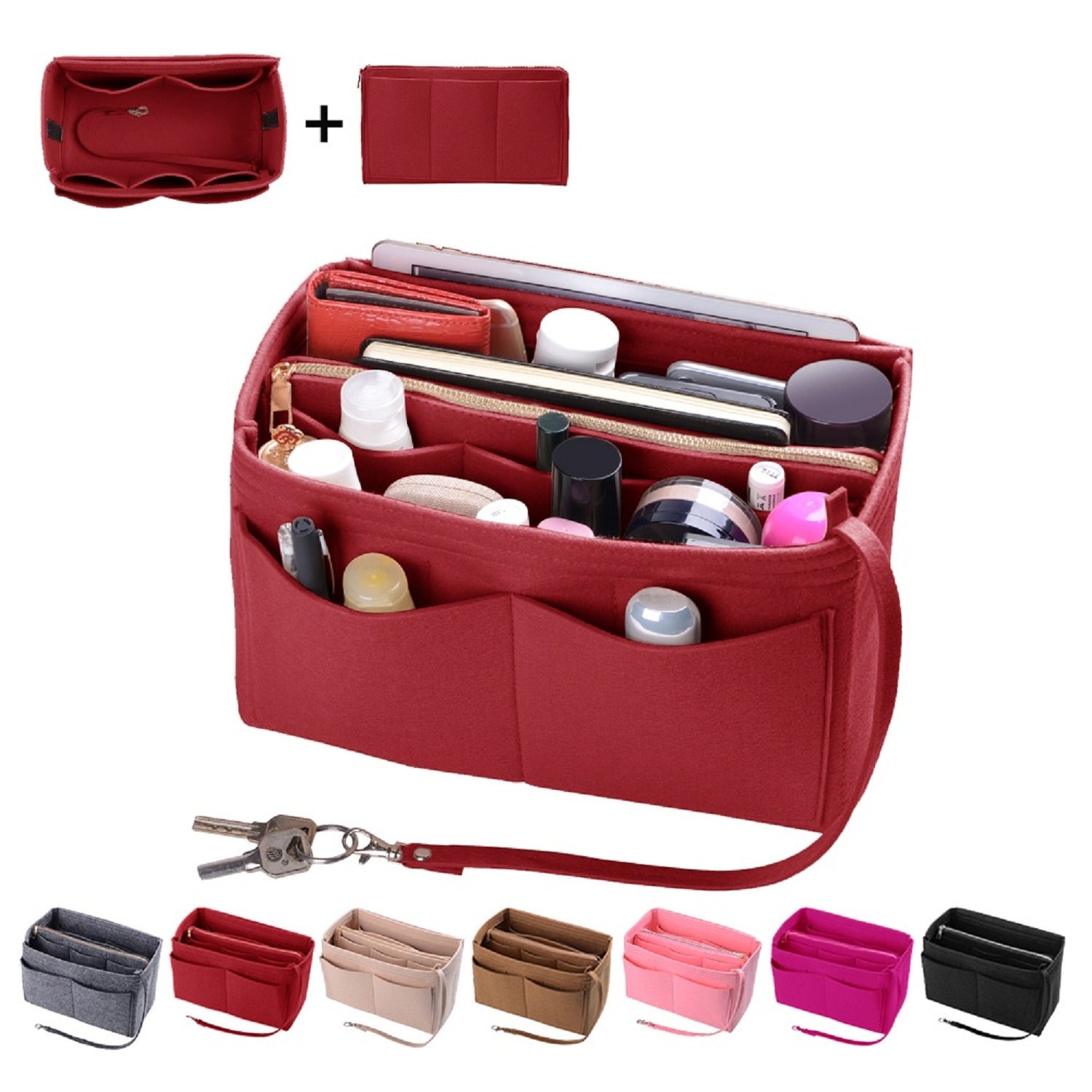 Organizer Con Anelli D Conversione WADORN Organizer Per Borsa In Feltro Organizer Con Anelli D Conversione WADORN Organizer Per Borsa In Feltro