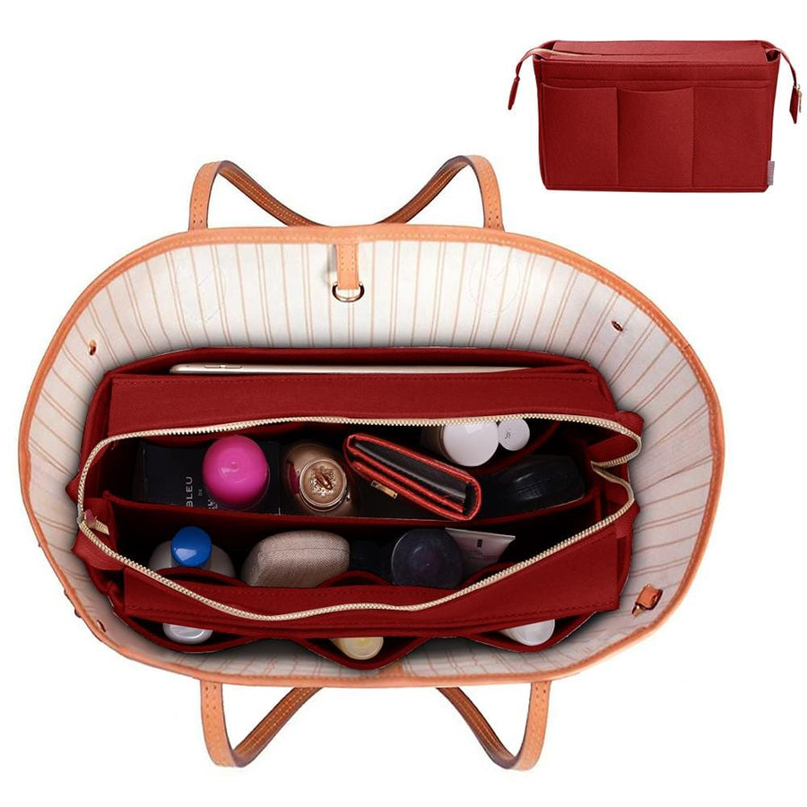 Felt Storage Bag,Coffee Inner Support Bag , Makeup Bag Insert Organizer For  NeverFul PM GM MM Tote Handbag organizer