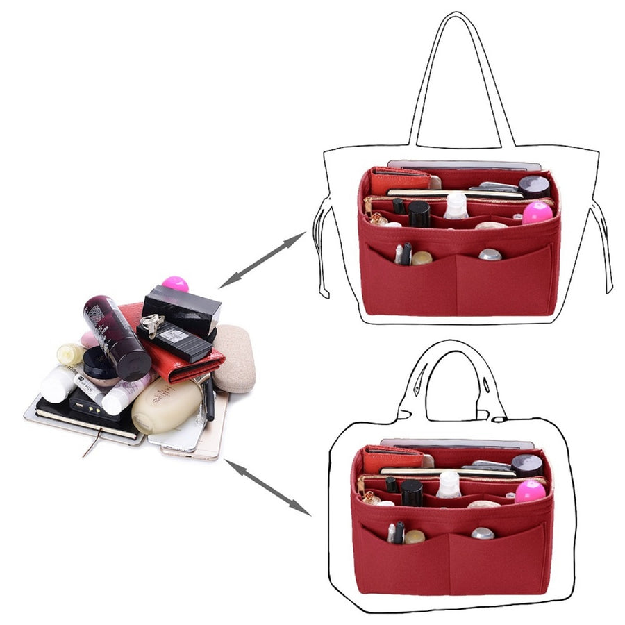 ZTUJO Purse Organizer insert, Bag in Bag Organizer (X-Large, Red)