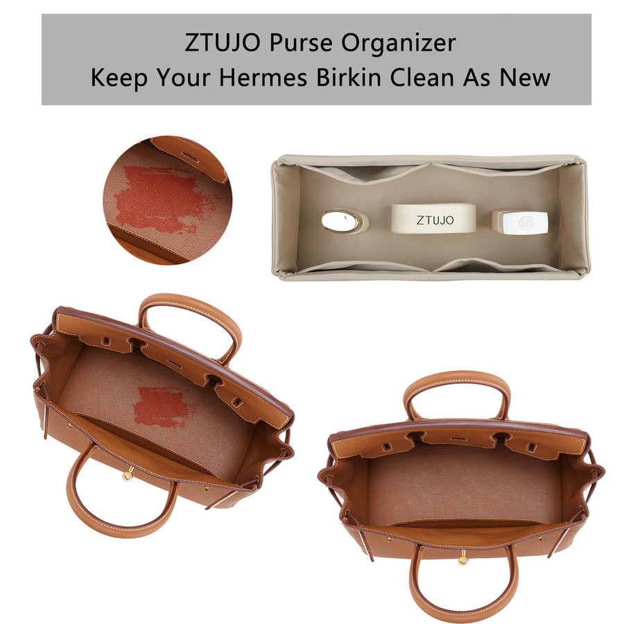 LIZHYY New Material Purse Organizer Insert Women's Handbag Organizers with Metal Zipper Bag Organizer Shaper Insert Bag in Bag for Speedy 25