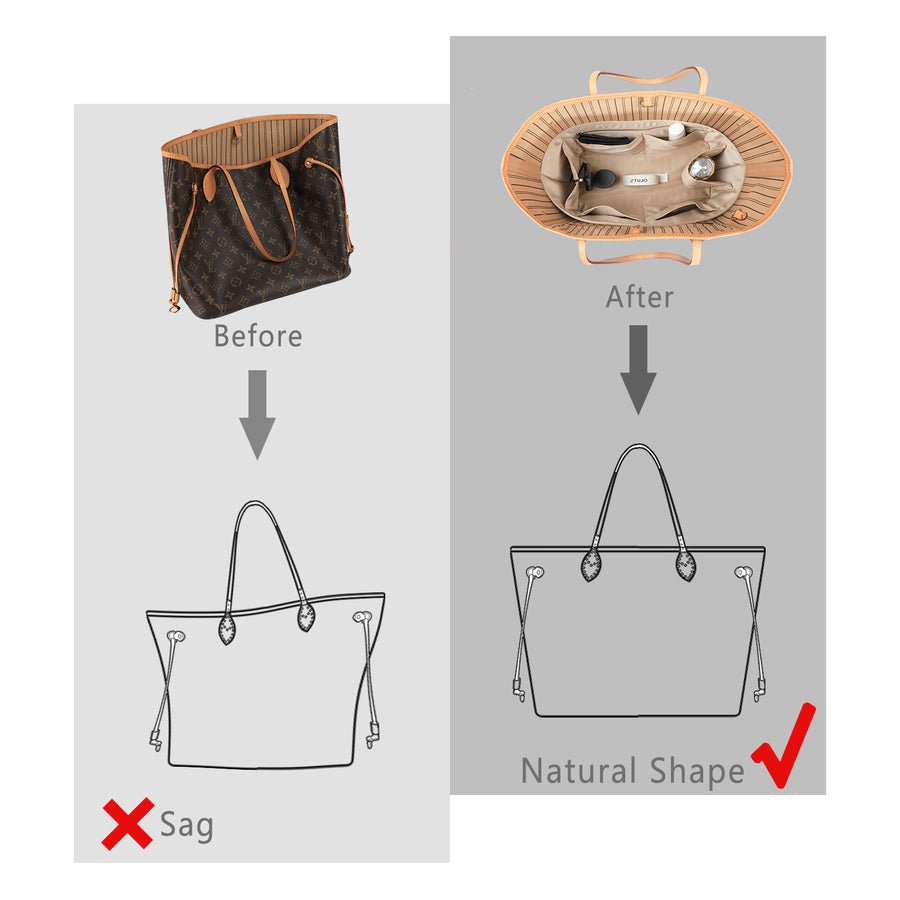 Silky Purse Organizer Insert for Handbags with Zipper, Silky Smooth, Bag  Organizer For LV Neverfull Speedy, Onthego, Artsy, Tote, 6 Sizes, ztujo