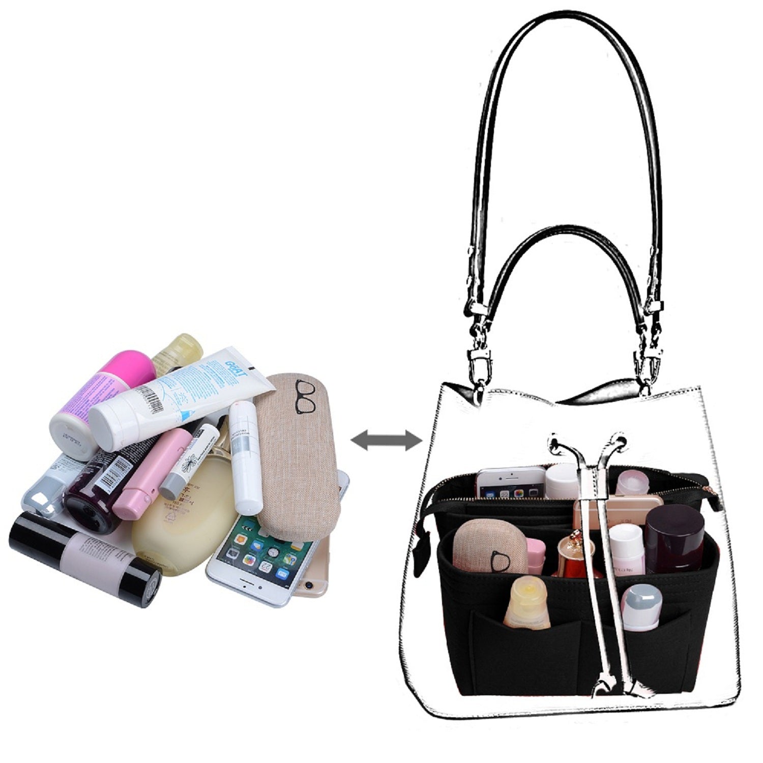 Purse Organizer, Bag in Bag Organizer With 2 Packs In One Set For LV N ...