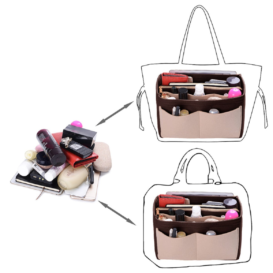 Fits For Vanity PM Felt Cloth Insert Bag Organizer Makeup Handbag