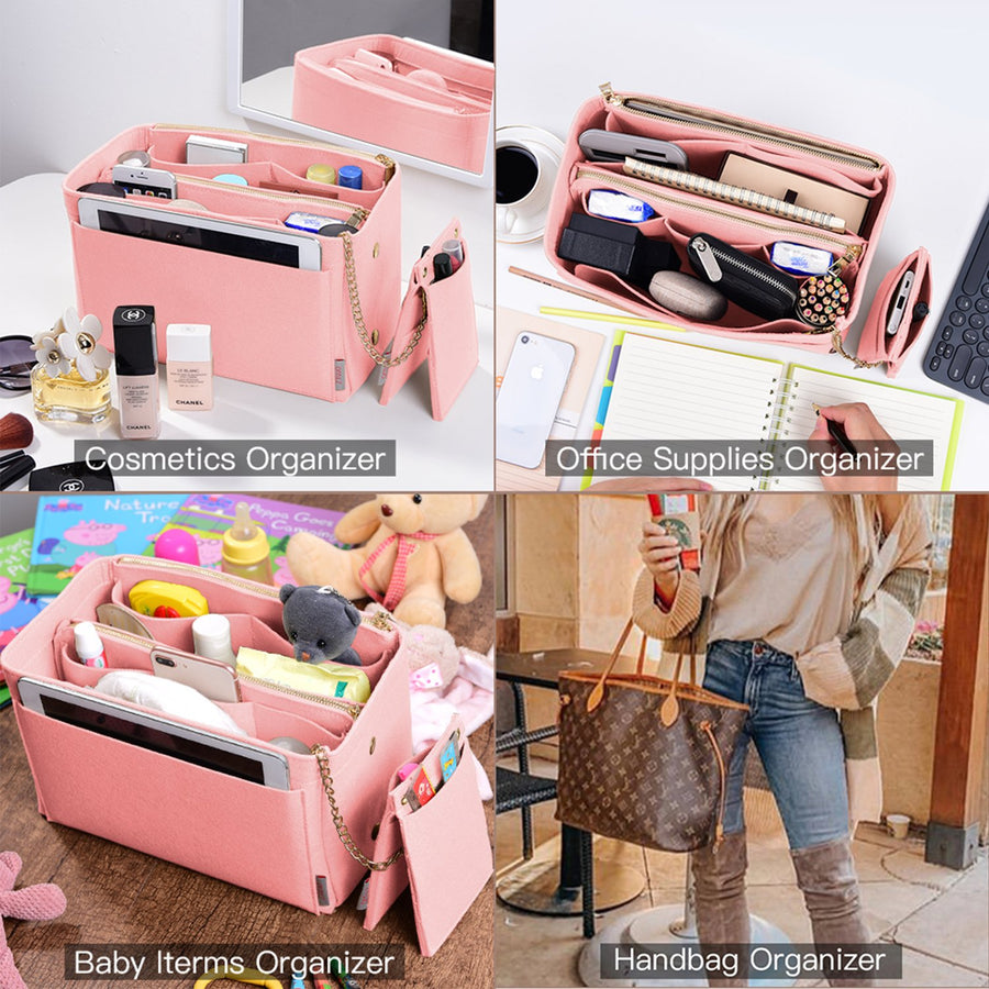ZTUJO Purse Organizer Insert, Felt Bag Organizer For Handbag Purse  Organizer,13 Colors, 6 Size (Medium, Beige)