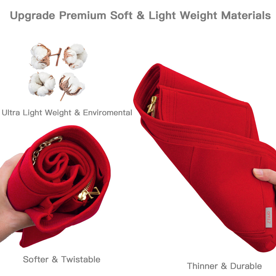 LIZHYY New Material Purse Organizer Insert Women's Handbag Organizers with Metal Zipper Bag Organizer Shaper Insert Bag in Bag for Speedy 30